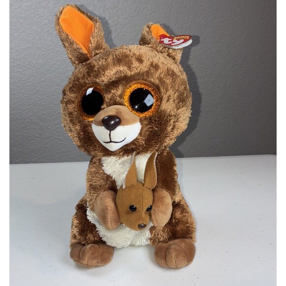 TY Beenie Boos Kipper Kangaroo 6" Glitter Eyes Stuffed Animal Collectible | NWT - Picture 2 of 4
